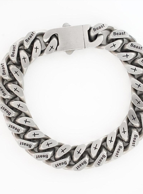 男士钛钢嘻哈四磨手链