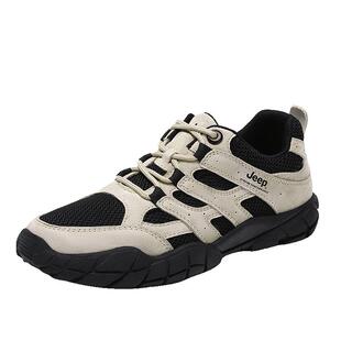 Jeep吉普新款女鞋户外休闲徒步鞋通勤透气平底男鞋轻便防滑登山鞋