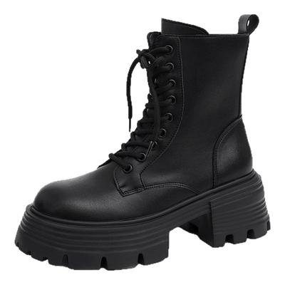 厚底真皮马丁靴女百搭复古英伦风