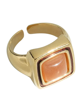 Louisedamas镀金印章小众戒指女