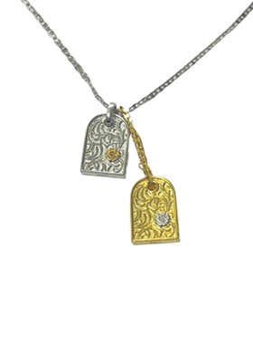 金银拼色小众金属风猪鼻链女项链