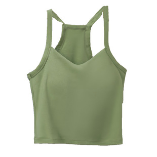 2025新款网红爆款美背挂脖子带胸垫文胸一体式美背运动背心吊带女