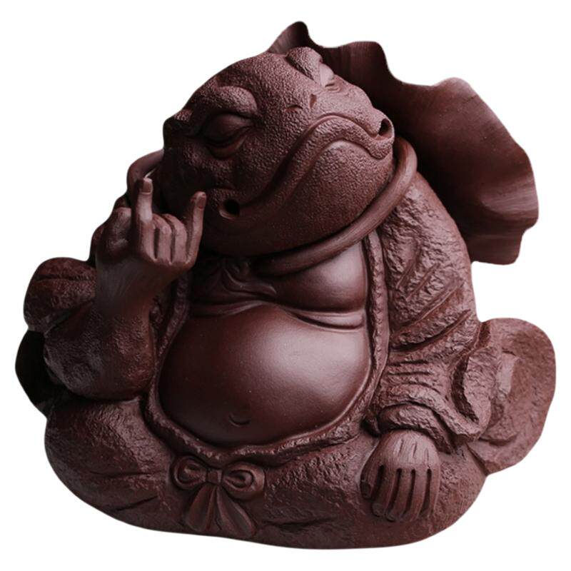 宜兴紫砂茶宠摆件招财逍遥金蟾