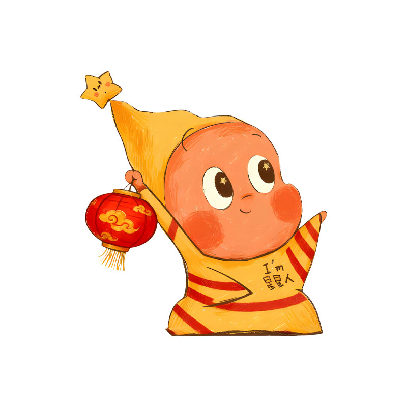 过年新春喜庆灯笼星星人车贴
