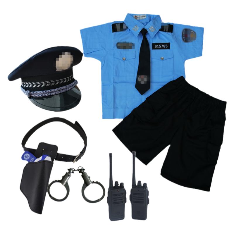 儿童警察服装黑猫警长警官服