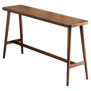 北欧实木吧台家用客厅餐桌隔断桌简约阳台咖啡长条桌高脚桌椅民宿