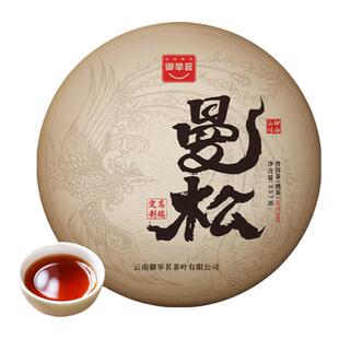 2016年曼松普洱茶熟茶官方旗舰店云南七子饼古树老熟茶叶年货送礼