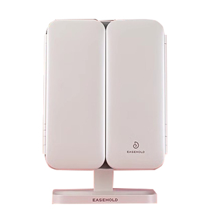 情人节礼物easehold双开折叠镜子梳妆台桌面补妆带led灯光化妆镜