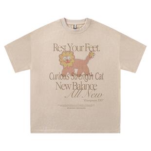 FromMars Explosion-headed kitten T-shirt loose short-sleeved