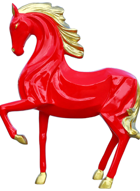 马到成功雕塑玻璃钢户外卡通骏马商广场售楼部新年美陈装饰品摆件