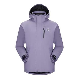 骆驼户外夜紫色冲锋衣三合一男女款防水登山服装进藏旅游外套冬季