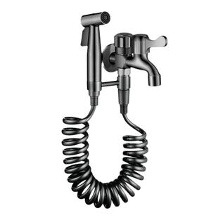 拖把池专用水龙头带喷枪一进二出户外阳台双出龙头一分二接头加长