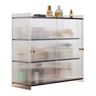 桌面收纳盒收纳柜茶具展示柜子餐具化妆品厨房储物柜水杯子置物架