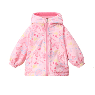 小黄鸭儿童春装外套双面穿2025摇粒绒秋款男宝宝小女孩抓绒拉链衫