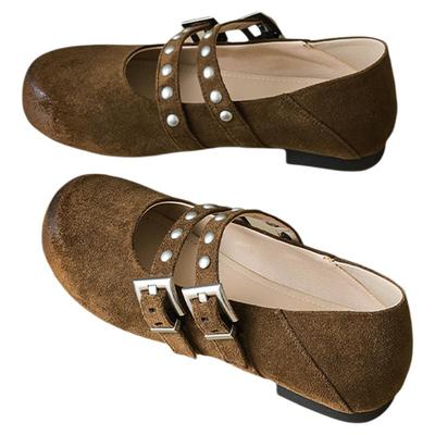 达芙妮棕色玛丽珍鞋女