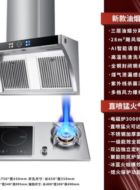 新飞正品侧吸油烟机烟灶套装燃气灶天然液化气家用抽油烟机双灶