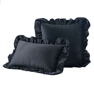 天鹅绒长方形抱枕靠垫套含芯红黄蓝绿紫黑白抱枕靠枕可拆洗可定制