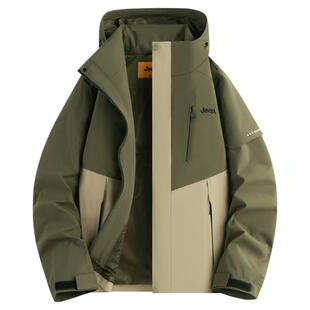 Jeep吉普户外冲锋上衣男2026春季新款防风风衣登山服夹克外套女款