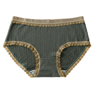 4条秋冬款西域风内裤女纯棉中腰透气全棉裆运动无痕少女士三角裤