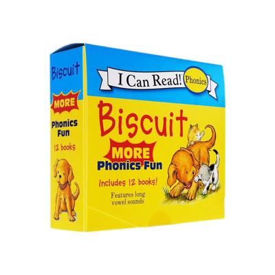 【自营】现货 Biscuit More Phonics Fun 小饼干狗系列12册盒装绘本 自然拼读 英文原版启蒙绘本My First I Can Read 故事读物