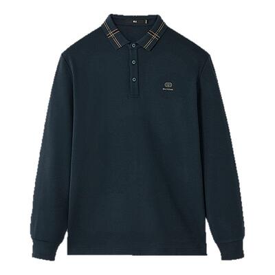 海澜之家抗静电商务撞色长袖POLO