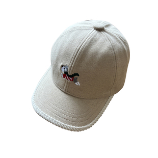 儿童帽子秋冬保暖可爱雪纳瑞卡通棒球帽小狗刺绣男女童宝宝鸭舌帽