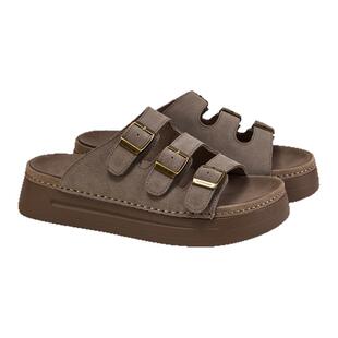 fed勃肯一字拖夏季新款女鞋厚底增高拖鞋外出凉拖女款S0508-YA125