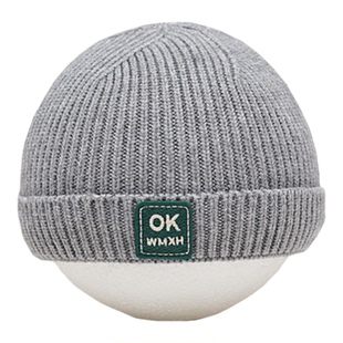 带内衬婴儿帽子男宝宝小月龄新生儿秋冬针织帽0到3个月毛线帽外出