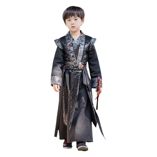 汉服男童秋冬国风儿童古装武侠古风飞鱼服少爷帅气国学演出服唐装