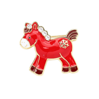 本命年红色小马胸针精致别针胸花