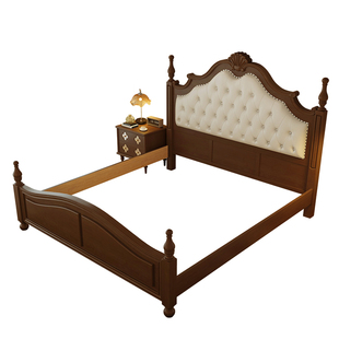 全实木智能床框架法式复古内嵌适配梦百合舒达电动智能床专用床框