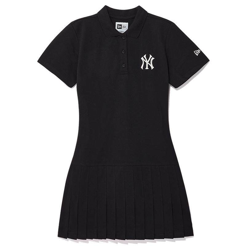 New Era纽亦华春夏MLB短袖连衣裙POLO领百褶裙子运动网球风NY