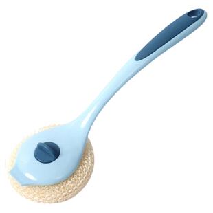 厨房长柄洗锅刷带手柄清洁刷子不掉丝植物纤维洗碗刷家用刷锅神器