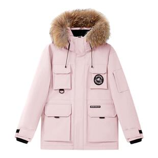 雪中飞大毛领派克羽绒服女款冬季新款情侣复古高级感工装保暖外套