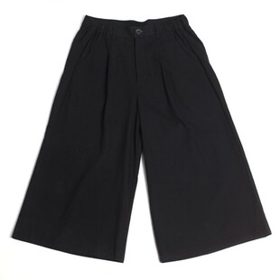 宽松九分裤夏天阔腿休闲日本武士裙裤发型师道服和服男装日系复古
