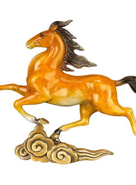 凌云驰志黄铜生肖马摆件吉祥礼物