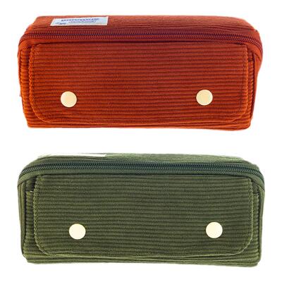 晨光灯芯绒笔袋大容量多功能包袋