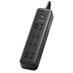 飞利浦防雷插座抗电涌电竞过载插排插线板电源排插拖接线板4位