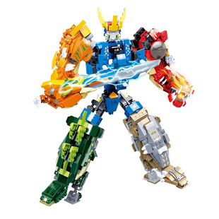 古迪积木加特林玩具枪ak47突击步枪机枪模型仿真男孩拼装益智玩具