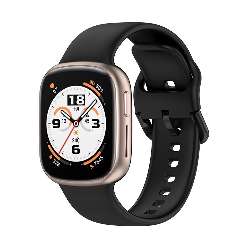 适用荣耀手表4表带同款液态硅胶腕带智能运动honor watch4替换带新款TMA-L19简约纯色男女个性表链配件