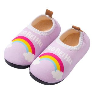 儿童地板袜鞋冬季家居棉拖鞋室内防滑软底女宝宝幼儿隔凉包跟棉鞋