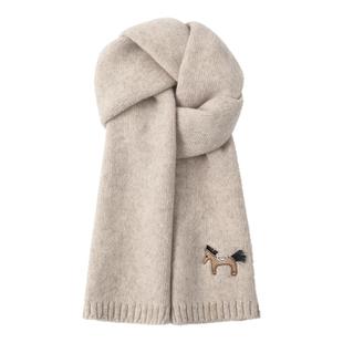 FREE RABBITⅡ秋冬经典小马纯羊毛绒线围巾可爱保暖加厚披肩围脖