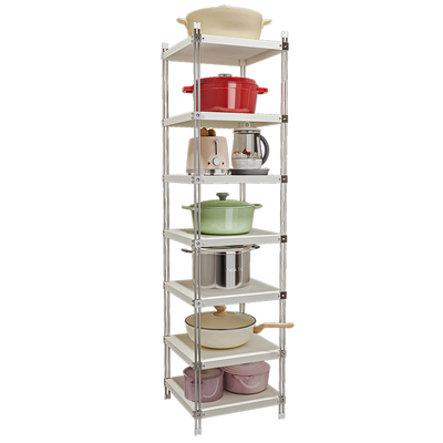 奶油风厨房锅架置物架落地多层