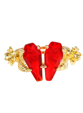 时尚复古食人花的心戒指