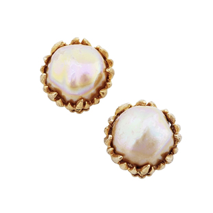 Vintage中古耳饰Trifari Monet翠法丽莫奈复古珍珠婚礼中古耳夹E8