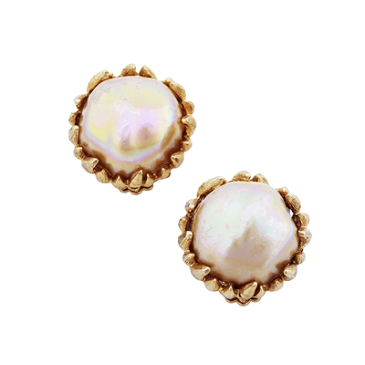 Vintage古董首饰珍珠优雅耳夹