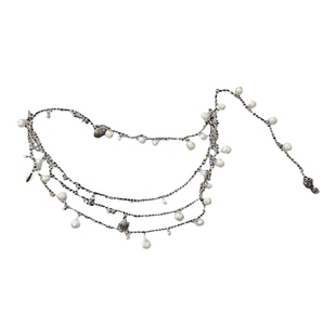 穿搭日常 韩系ins风多层珍珠贝壳腰链配饰女设计感小众牛仔裤腰带