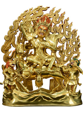 全鎏金吉祥天母铜像摆件