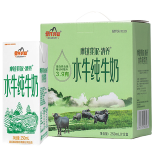 皇氏乳业摩拉菲尔水牛纯牛奶250ml*12盒水牛奶儿童学生高钙牛奶