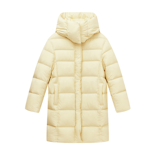 时尚奶酪黄羽绒服女连帽设计MOFAN摩凡2025冬新款白鸭绒加厚外套